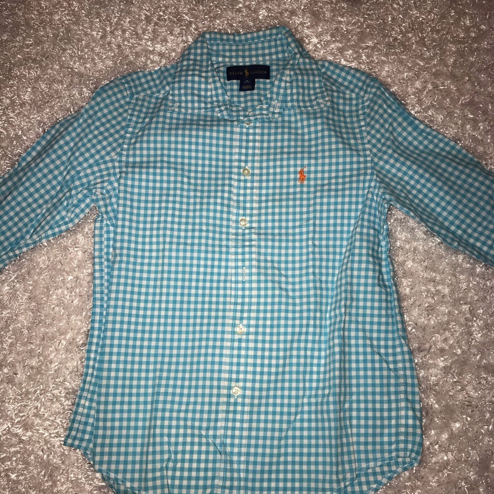Ralph Lauren light blue boys button down polo